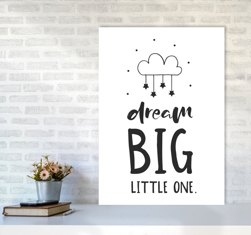 Dream Big Little One Black Framed Nursey Wall Art Print A1 Black Frame