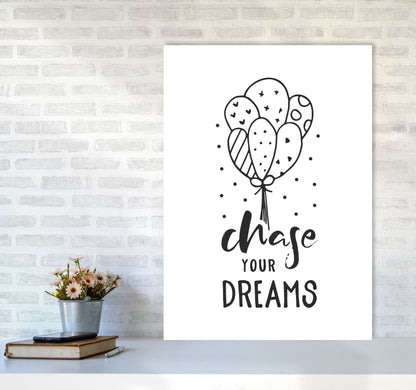 Chase Your Dreams Black Framed Nursey Wall Art Print A1 Black Frame