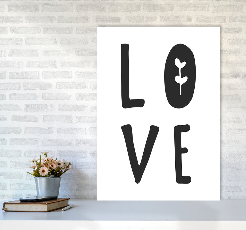 Love Black Framed Typography Wall Art Print A1 Black Frame