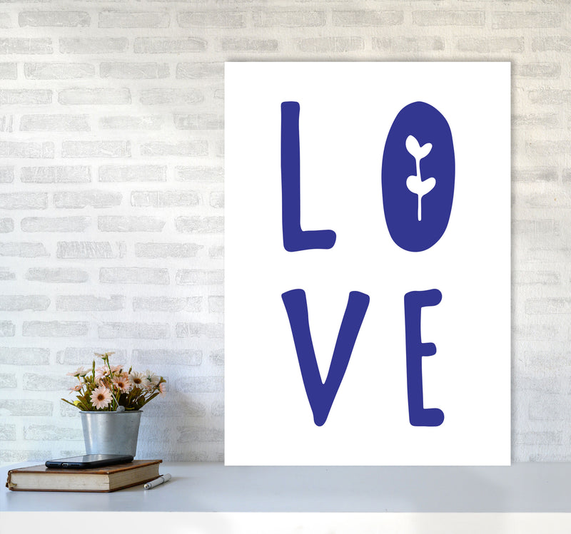 Love Navy Framed Typography Wall Art Print A1 Black Frame