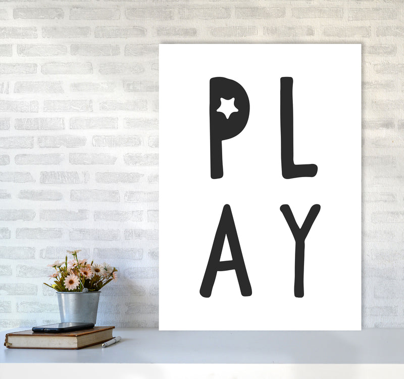 Play Black Framed Typography Wall Art Print A1 Black Frame