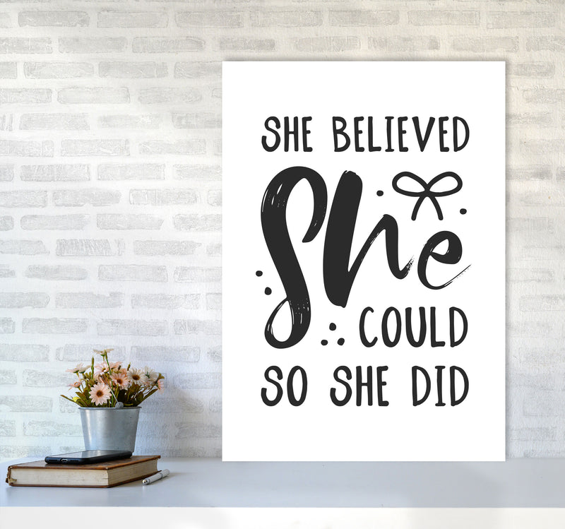 She Believed She Could So She Did Black Modern Print A1 Black Frame