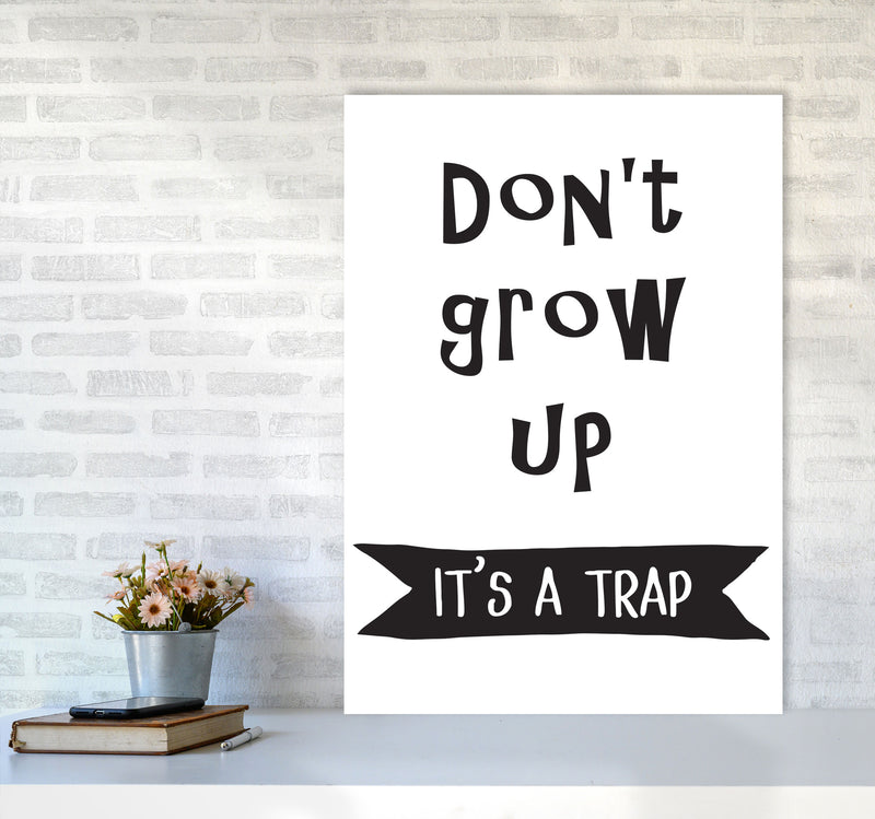 Don&#39;t Grow Up It&#39;s A Trap Banner Framed Typography Wall Art Print