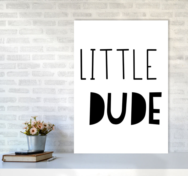 Little Dude Black Framed Nursey Wall Art Print A1 Black Frame