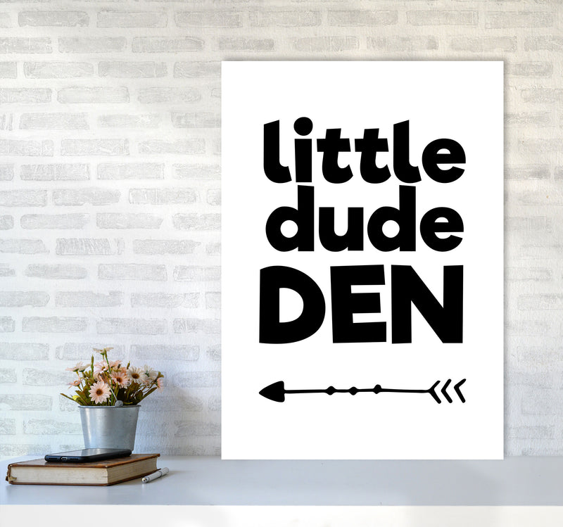 Little Dude Den Black Framed Nursey Wall Art Print A1 Black Frame