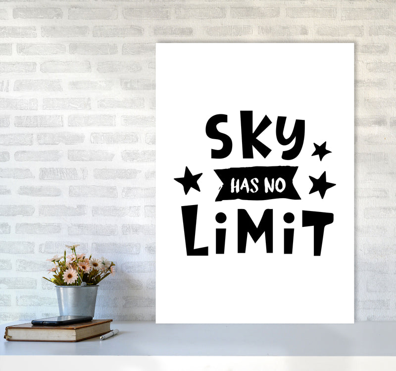 Sky Has No Limit Framed Nursey Wall Art Print A1 Black Frame