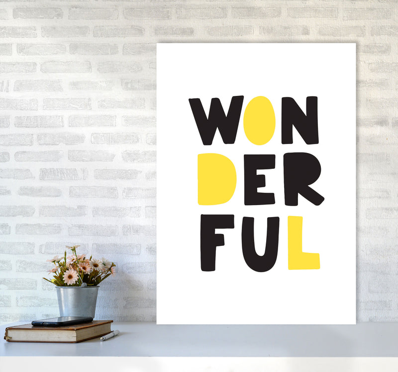 Wonderful Black And Yellow Framed Nursey Wall Art Print A1 Black Frame