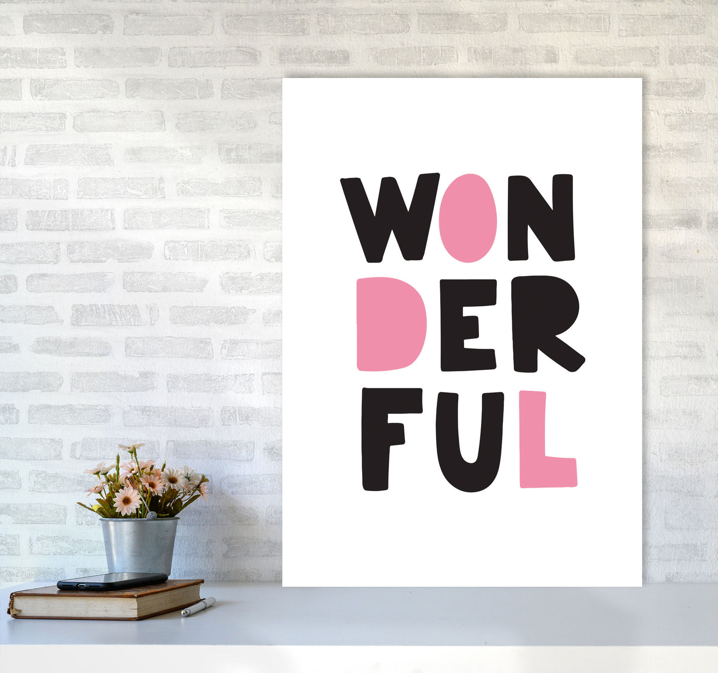 Wonderful Black And Pink Framed Nursey Wall Art Print A1 Black Frame