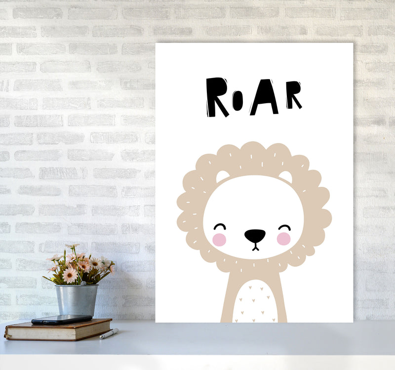 Lion Roar Modern Print Animal Art Print A1 Black Frame
