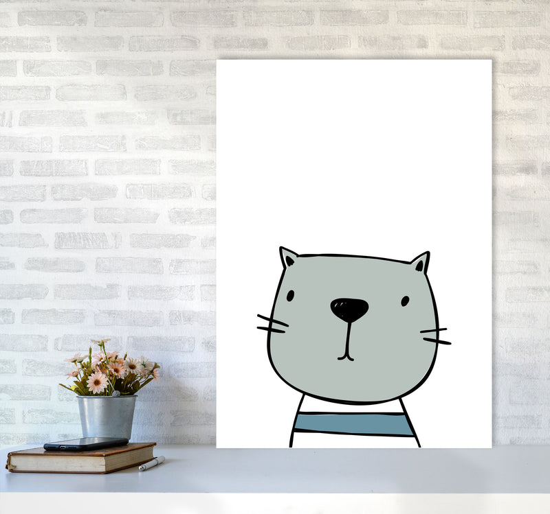 Cat Modern Print Animal Art Print A1 Black Frame