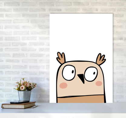 Scandi Owl Framed Nursey Wall Art Print A1 Black Frame
