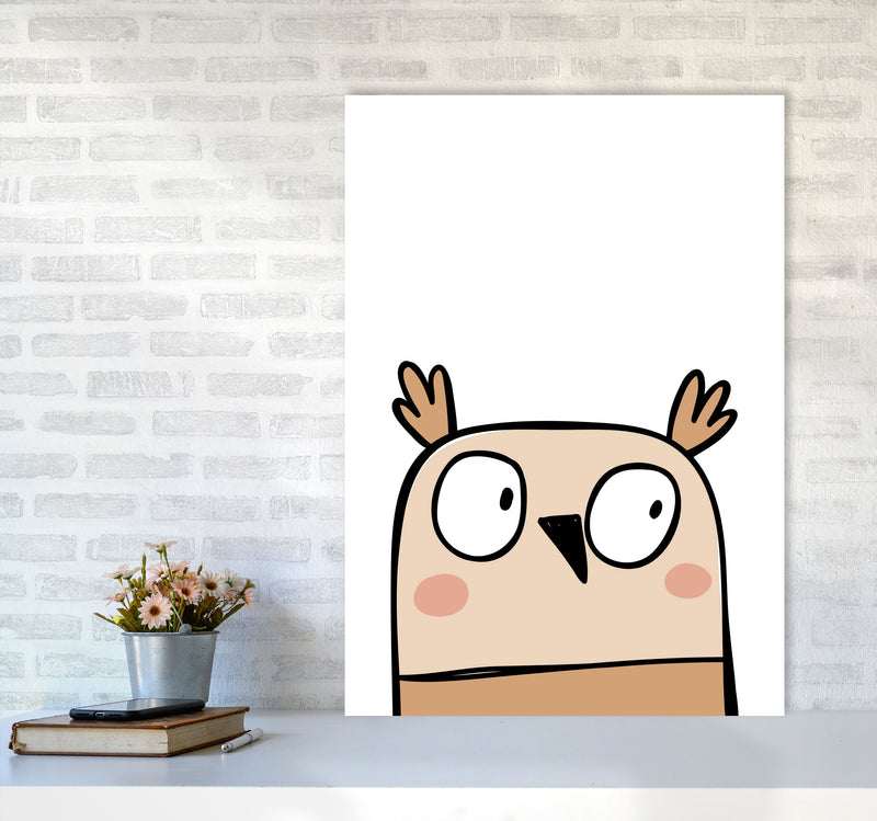 Scandi Owl Framed Nursey Wall Art Print A1 Black Frame
