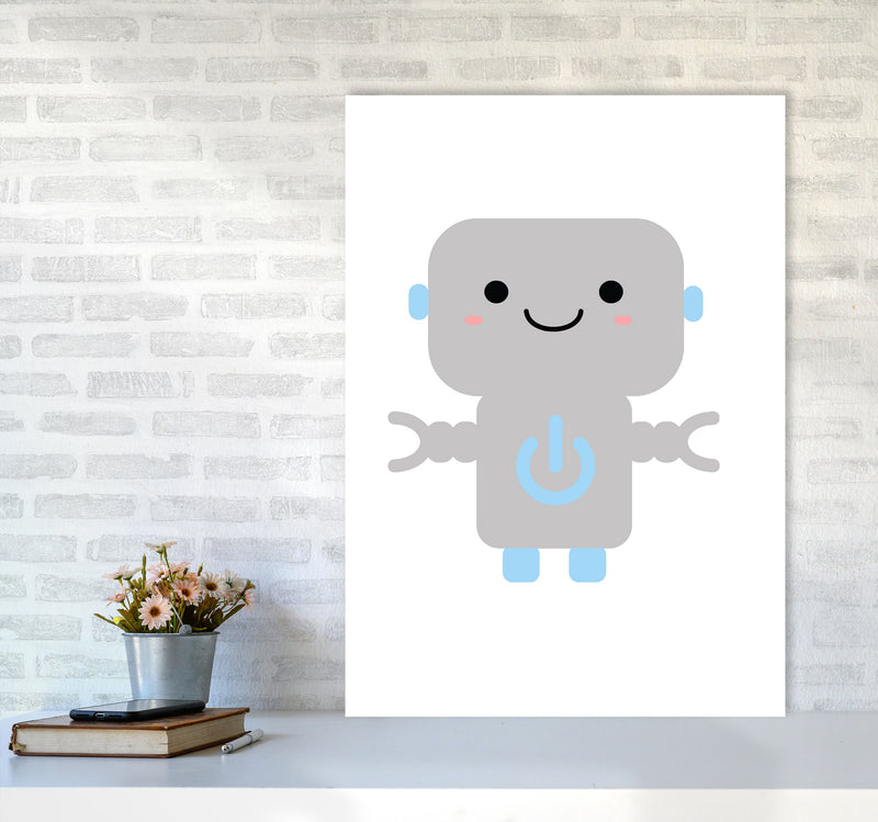 Robot Framed Nursey Wall Art Print A1 Black Frame