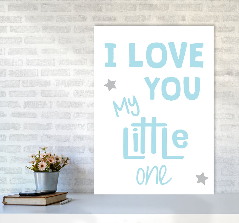 I Love You Little One Blue Framed Nursey Wall Art Print A1 Black Frame