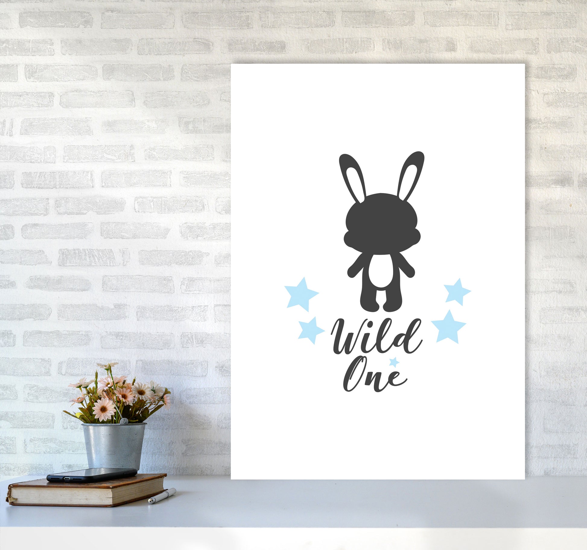 Wild One Framed Nursey Wall Art Print A1 Black Frame
