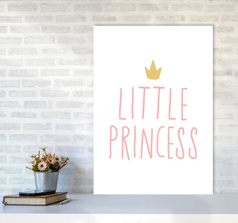 Little Princess Pink And Gold Framed Nursey Wall Art Print A1 Black Frame