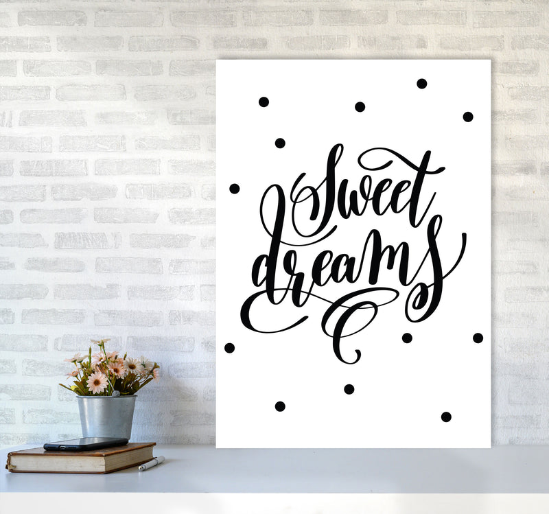 Sweet Dreams Black Modern Print A1 Black Frame