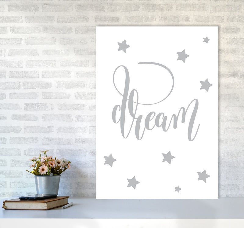 Dream Grey Framed Typography Wall Art Print A1 Black Frame