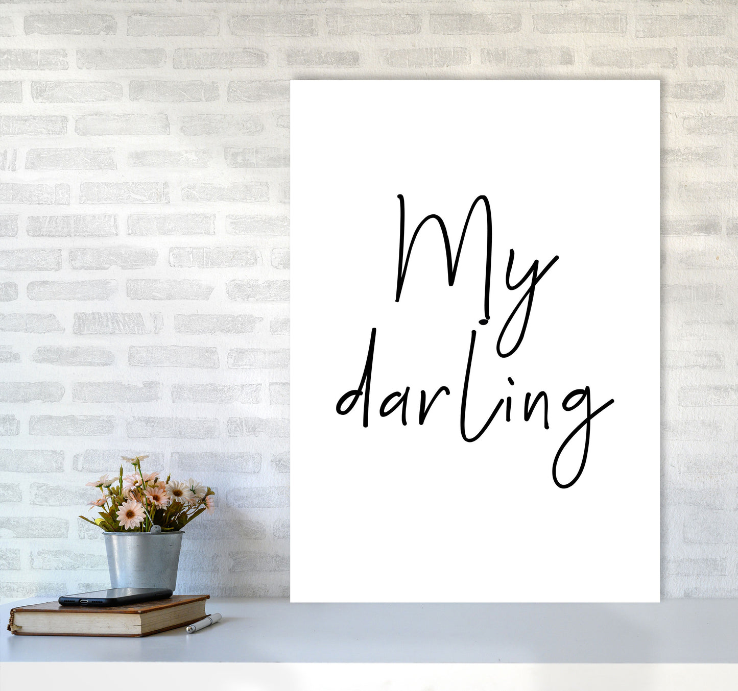 My Darling Framed Typography Wall Art Print A1 Black Frame