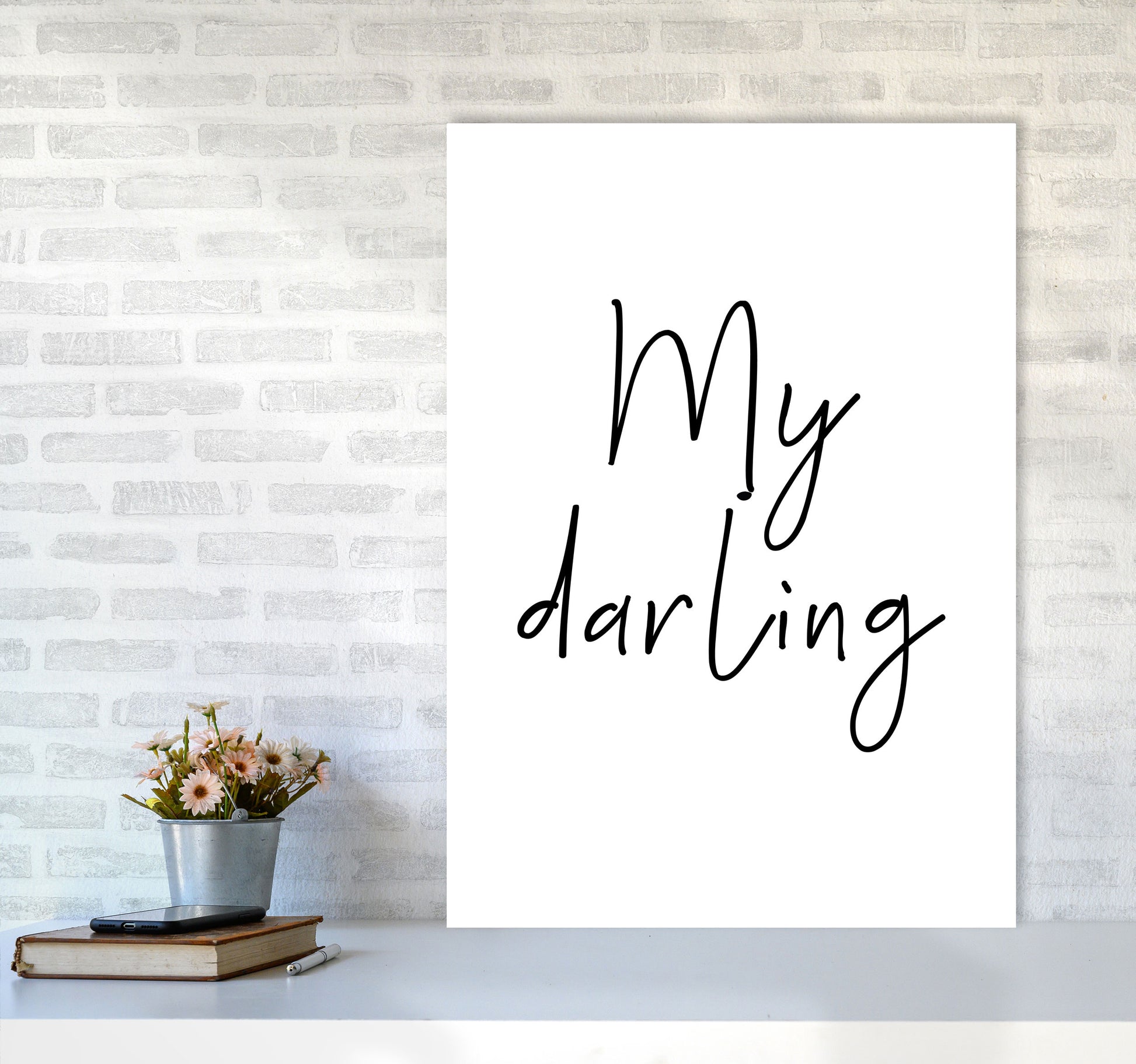 My Darling Framed Typography Wall Art Print A1 Black Frame