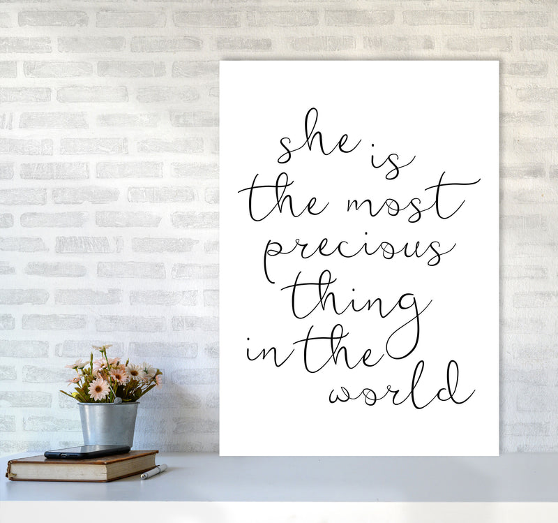 She Is The Most Precious Thing Black Modern Print A1 Black Frame