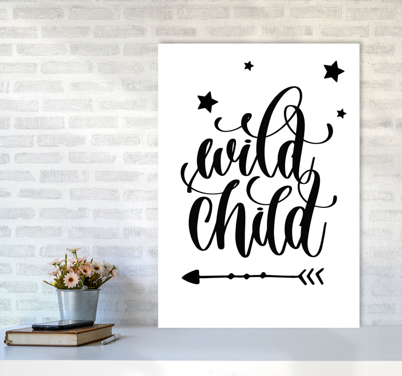 Wild Child Black Framed Nursey Wall Art Print A1 Black Frame