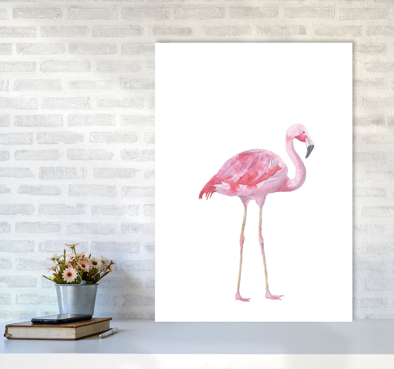 Pink Flamingo Modern Print Animal Art Print A1 Black Frame
