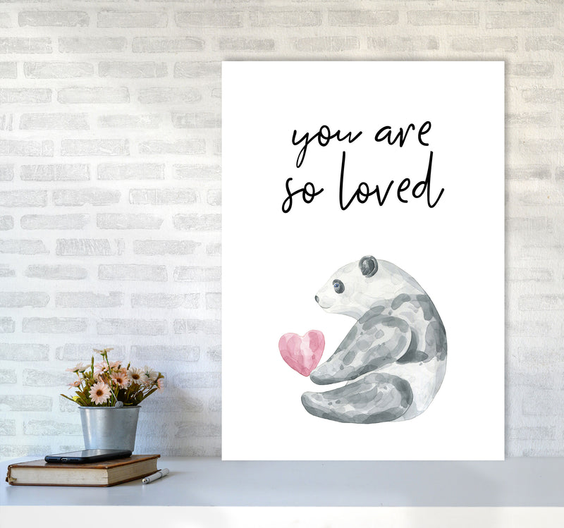 Panda You Are So Loved Framed Nursey Wall Art Print A1 Black Frame