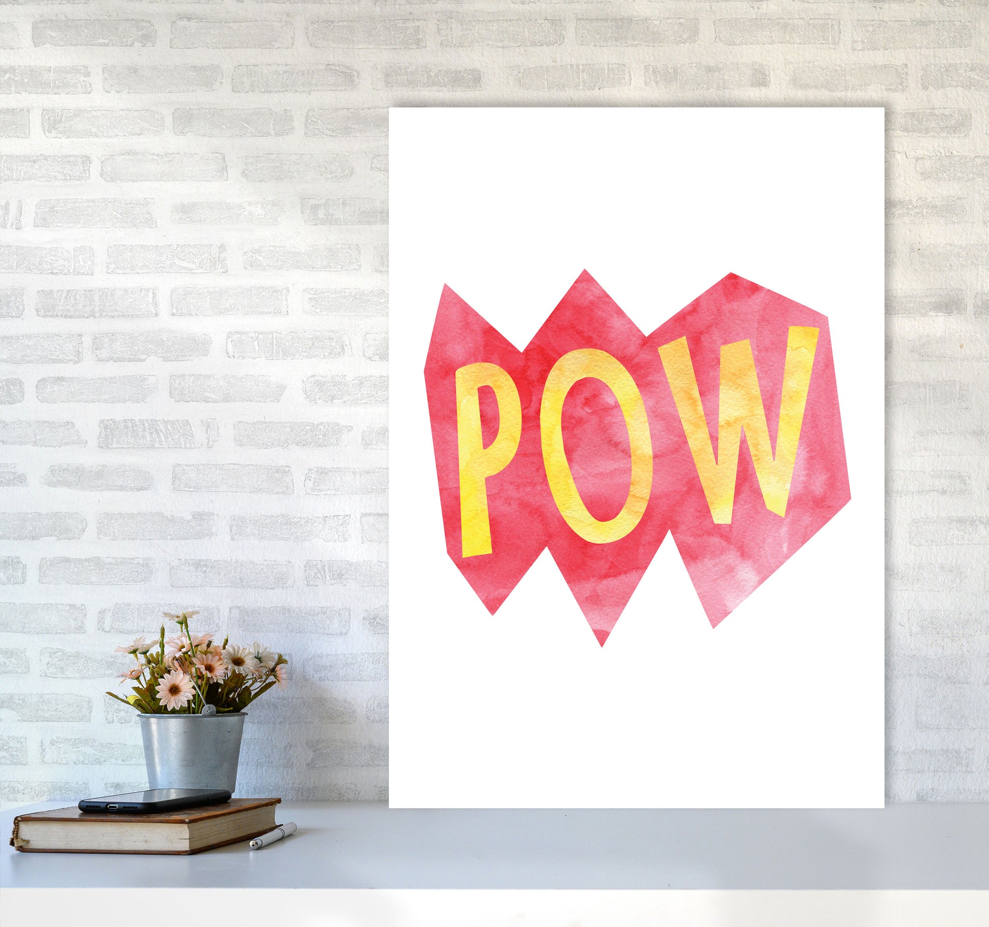 POW Watercolour Modern Print A1 Black Frame