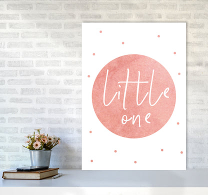 Little One Peach Watercolour Modern Print A1 Black Frame