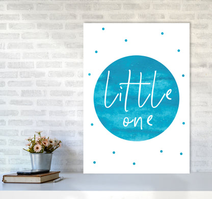 Little One Turquoise Watercolour Modern Print A1 Black Frame