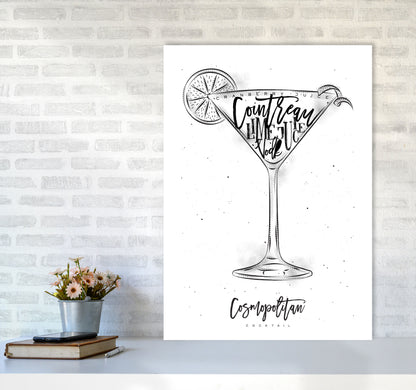 Cosmopolitan Cocktail Modern Print, Framed Kitchen Wall Art A1 Black Frame