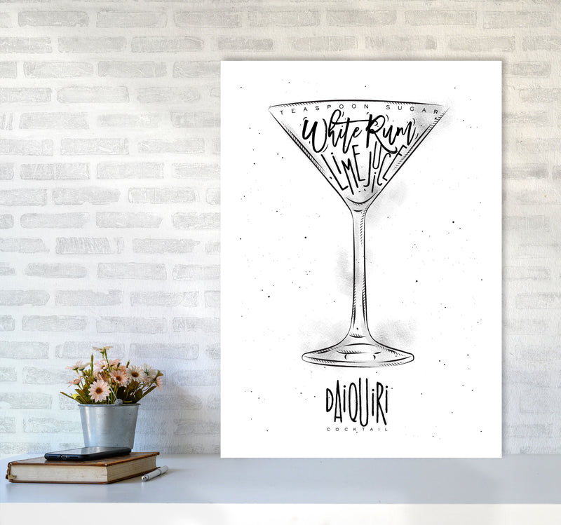 Daiquiri Cocktail Modern Print, Framed Kitchen Wall Art A1 Black Frame