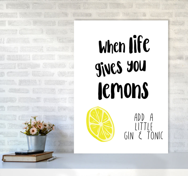 Humorous Gin Sayings Multi Set Kitchen Typography Wall Art A1 Black Frame