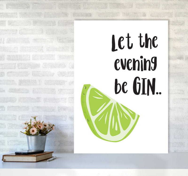 Let The Evening BeGIN Modern Print, Framed Kitchen Wall Art A1 Black Frame