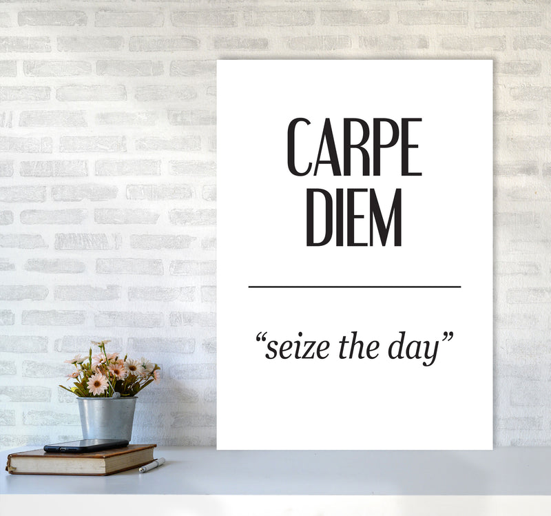 Carpe Diem Framed Typography Wall Art Print A1 Black Frame