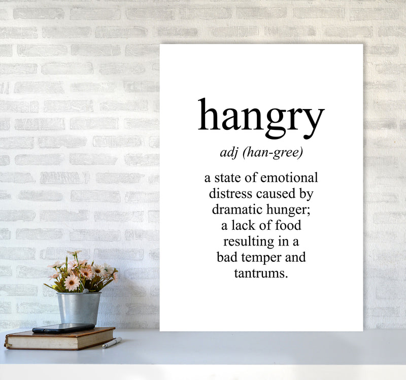 Hangry Modern Print, Framed Kitchen Wall Art A1 Black Frame