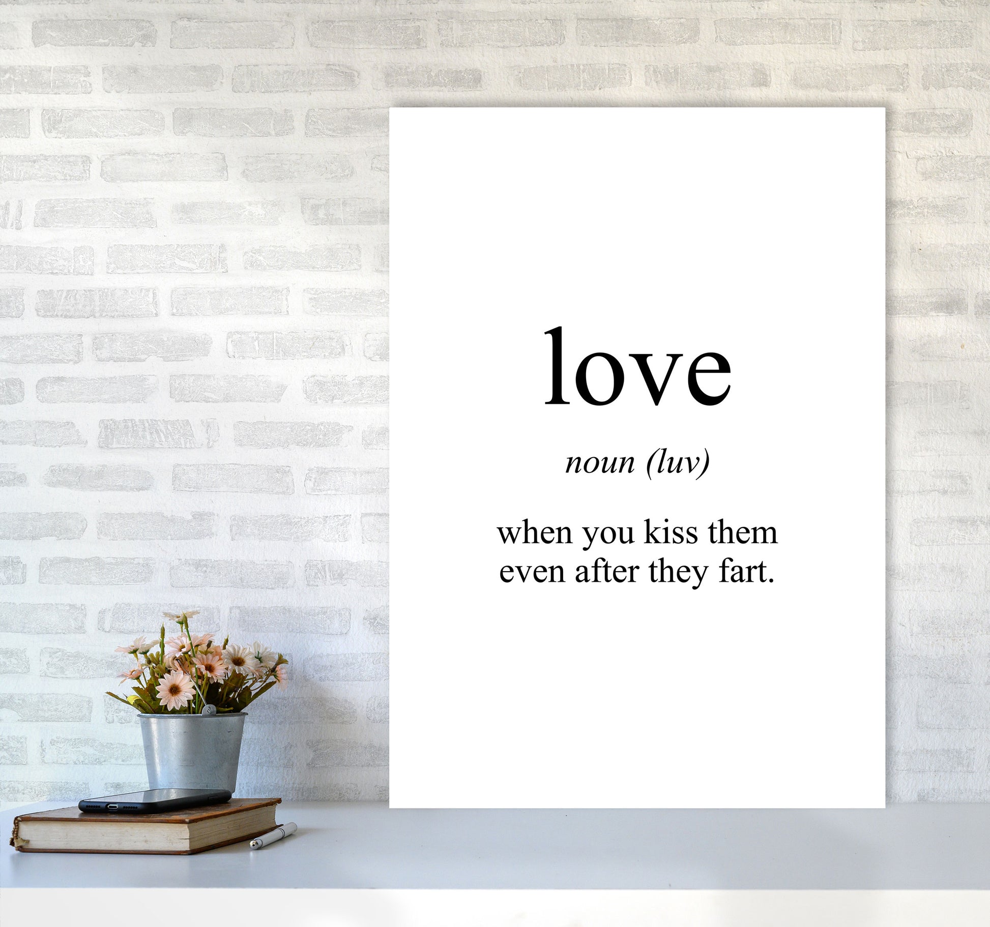 Love Framed Typography Wall Art Print A1 Black Frame