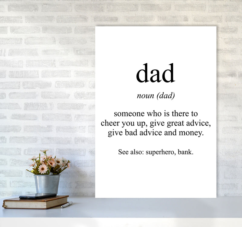 Dad Framed Typography Wall Art Print A1 Black Frame