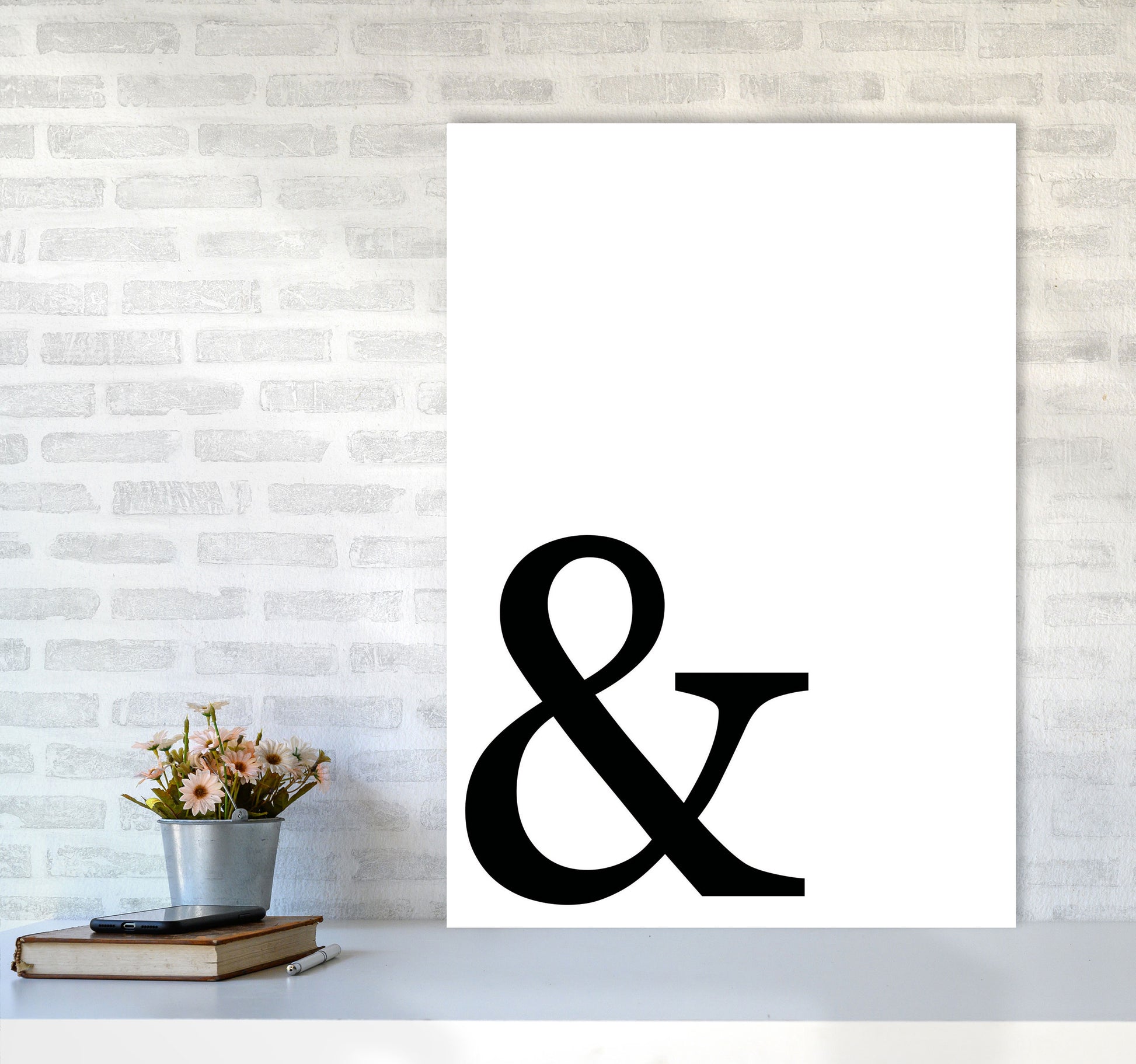 Ampersand Framed Typography Wall Art Print A1 Black Frame