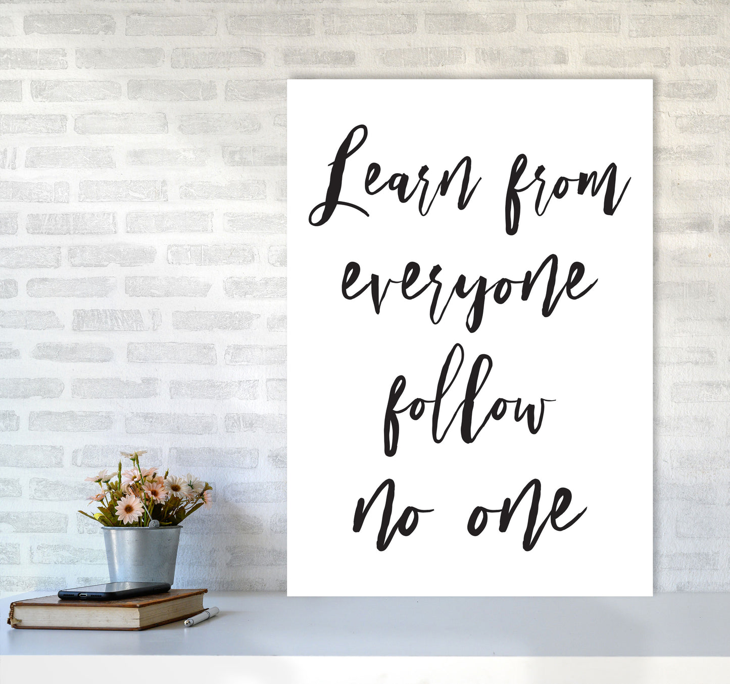 Learn From Everyone Framed Typography Wall Art Print A1 Black Frame