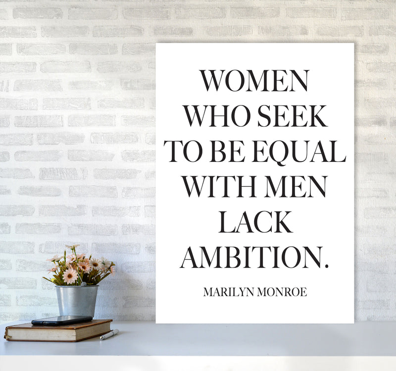 Equality, Marilyn Monroe Quote Framed Typography Wall Art Print A1 Black Frame