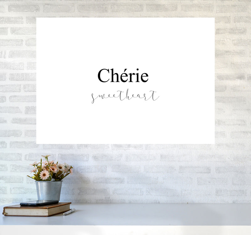 Chérie Framed Typography Wall Art Print A1 Black Frame