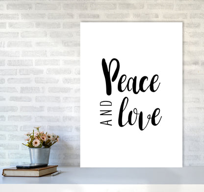 Peace And Love Framed Typography Wall Art Print A1 Black Frame