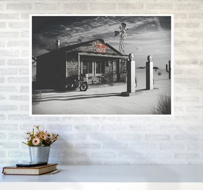 Texas Store Coca Cola Modern Print A1 Black Frame