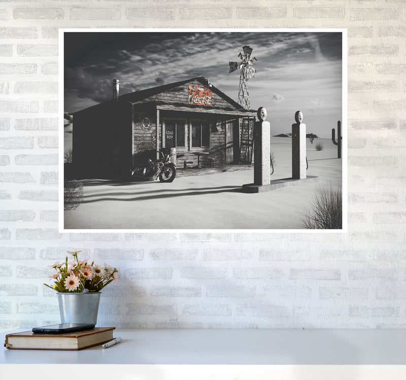 Texas Store Coca Cola Modern Print A1 Black Frame