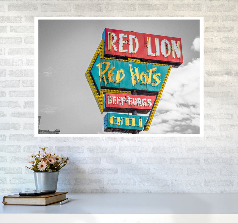 Vintage American Billboard Modern Print A1 Black Frame