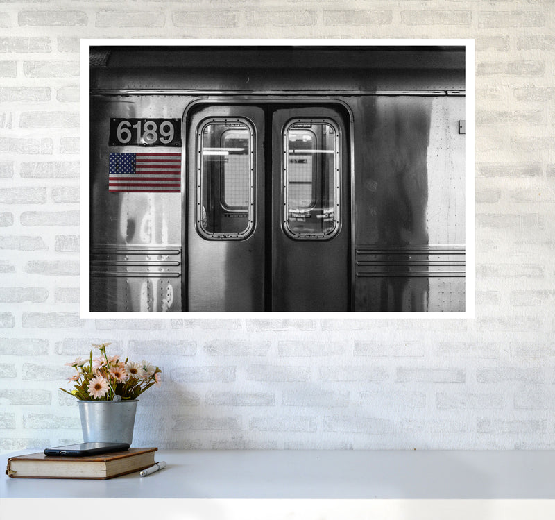 Vintage USA Subway Modern Print A1 Black Frame