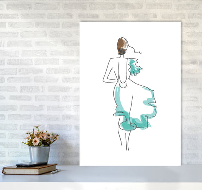 Fashion Line Drawing Modern Print A1 Black Frame