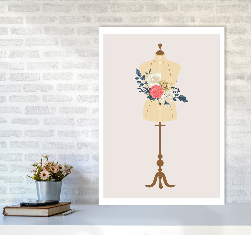 Floral Manikin Modern Print A1 Black Frame